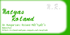 matyas roland business card